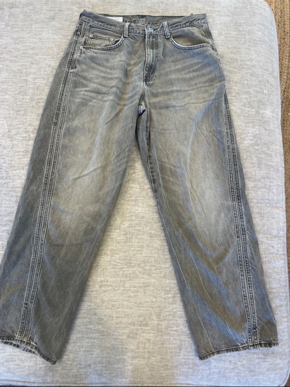 Zara Men's Gray Washed Baggy Jeans size 32W 29L